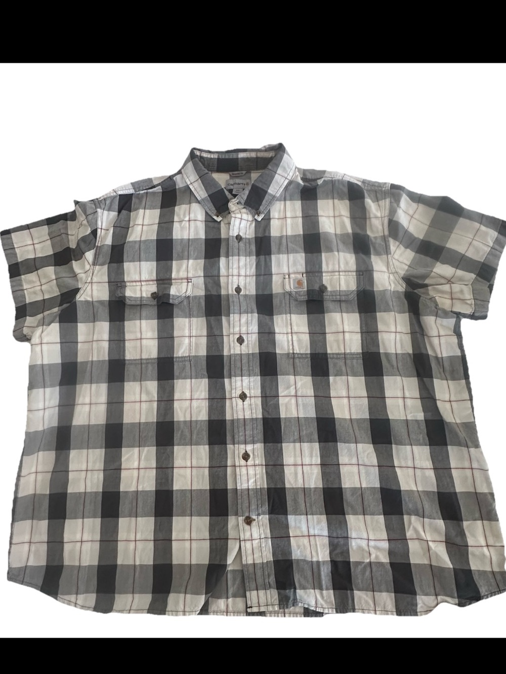 Carhartt Men's 4XL Regular Plaid Button Down Shirt Short Sleeve Cotton